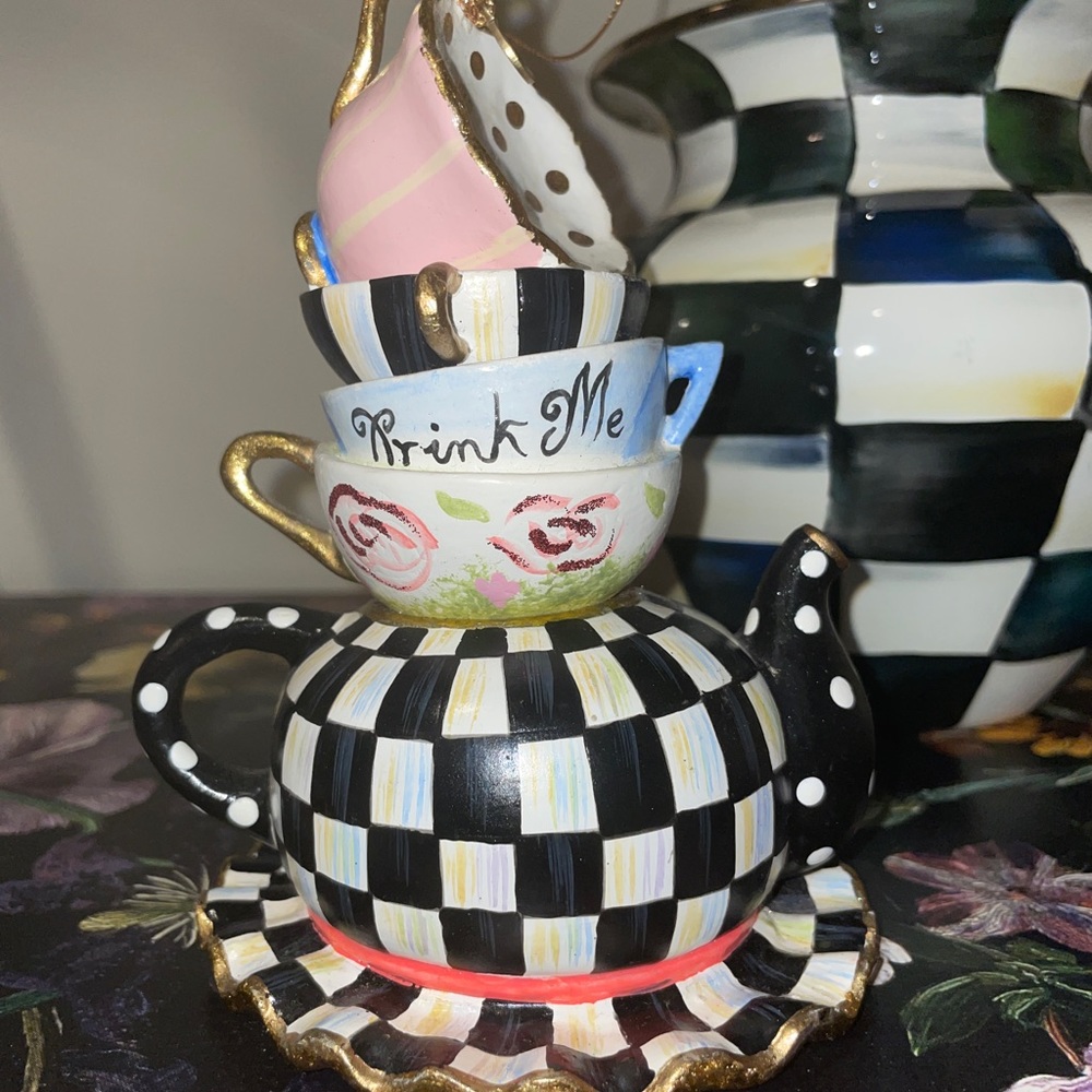 Mackenzie-Childs Stacking Teacup Ornament